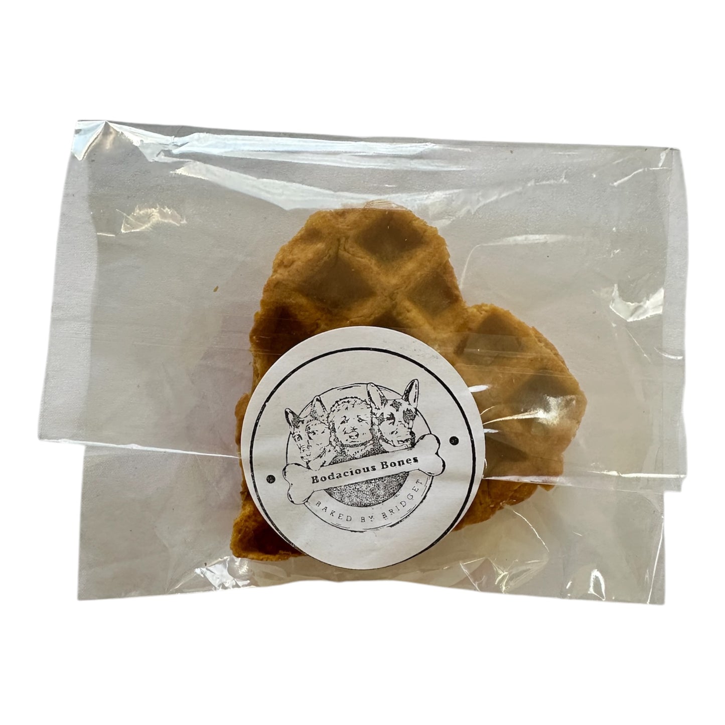 Large Waffle Heart Shape - Peanut Butter & Pumpkin Dog Treat